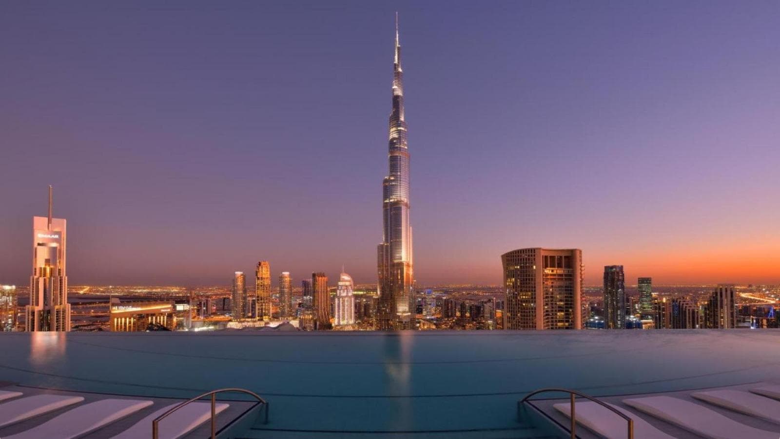 Private penthouse terrace overlooking Downtown Dubai