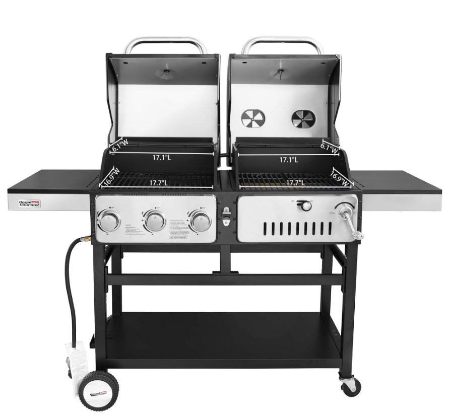 Royal Gourmet® - 3-Burner Cart Gas / Charcoal Grill Combo