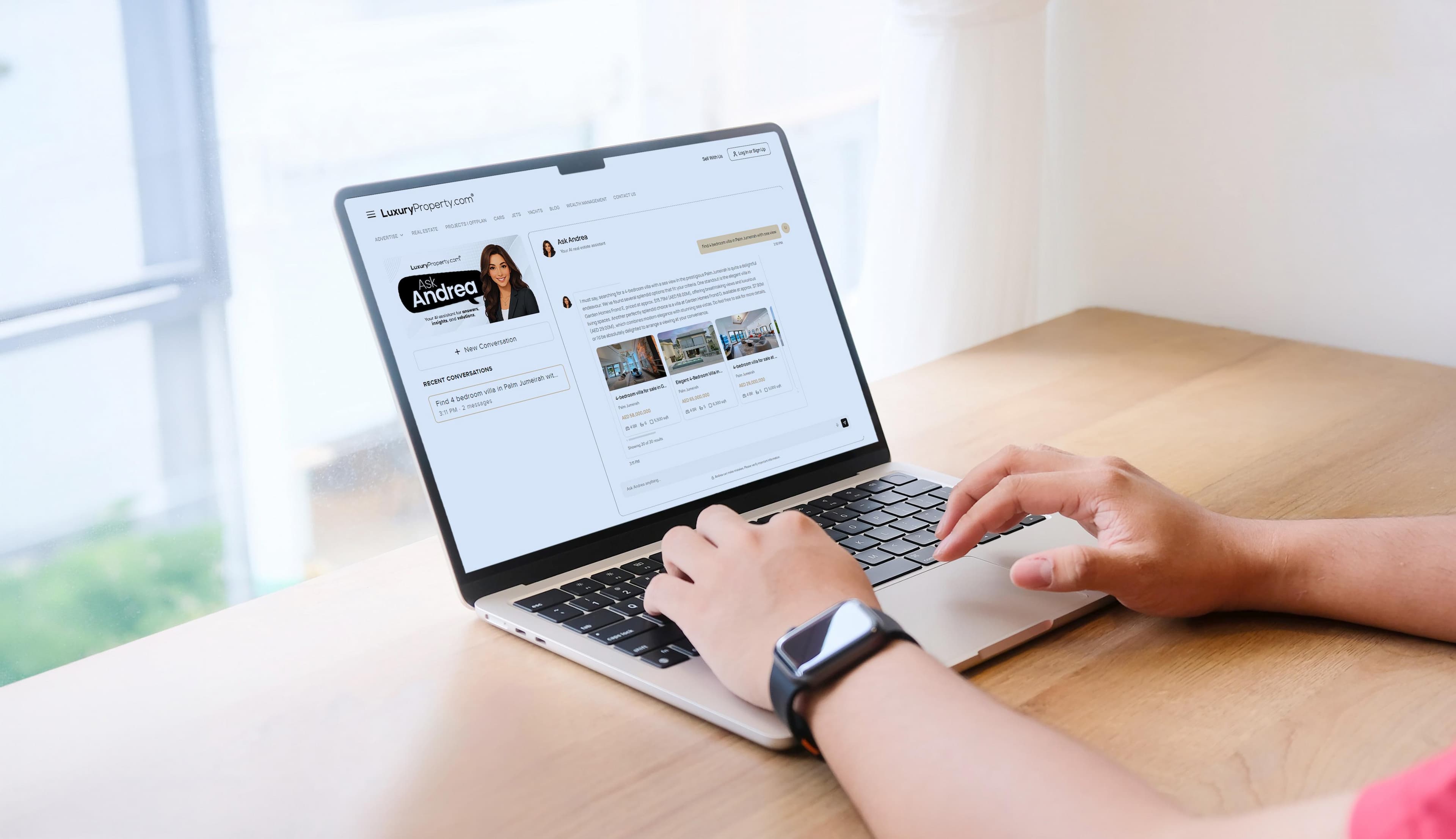global property search AI — Ask Andrea connecting buyers to the world’s finest homes