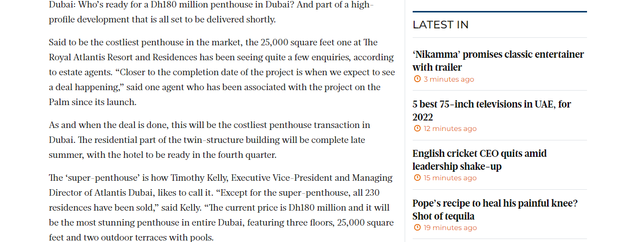 Dubai's costliest penthouse is nearing completion - and buyers are circling