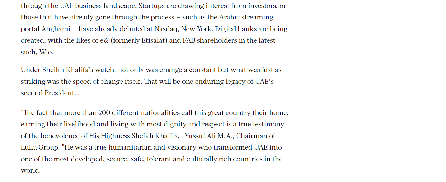 Under Sheikh Khalifa, UAE transformed into a home for all