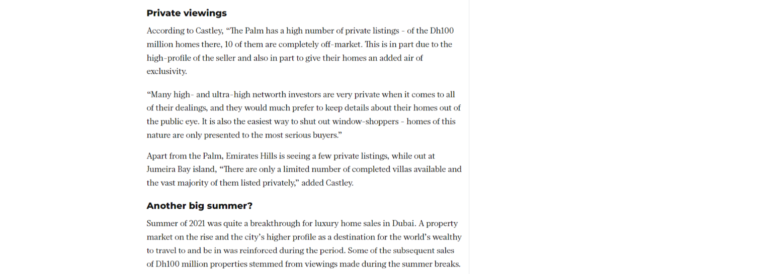 listings of Dubai's Dh100m homes