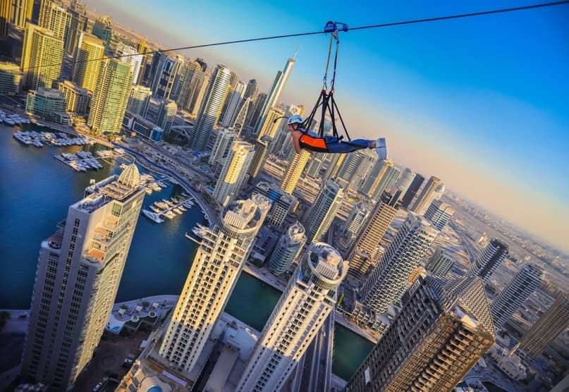 Xline Dubai Marina Zipline - Complete View