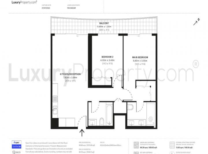 2 Bedroom Apartment For Rent Emaar Beachfront Lp14013 46a14659a6e5ec0.jpg